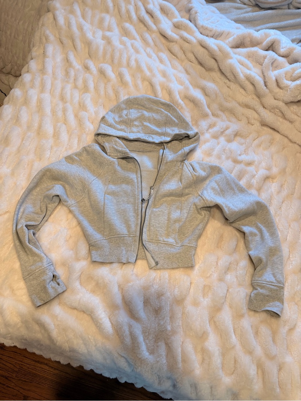 lululemon athletica Light Gray Cropped Zip Hoodie